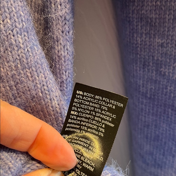 White House Black Market Blue Turtleneck Sweater with Embellishments - Picture 4 of 4